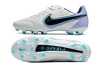 Бутсы Nike Tiempo Legend 9 FG белые копочки найк темпо легенд футбольная обувь найк тиемпо бутсы найк 2023