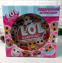 Набір скляного дитячого посуду Metr+ лялька Лол Lol Surprise 3 предмета, фото 5