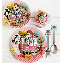 Набір скляного дитячого посуду Metr+ лялька Лол Lol Surprise 3 предмета, фото 4