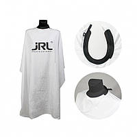 Пеньюар накидка парикмахерский с силиконовым воротником JRL Professional Cutting Cape White JRL-AN31024