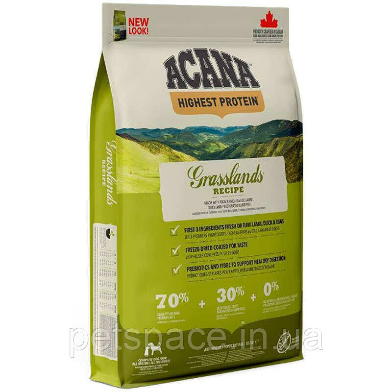 Корм Acana Grasslands Dog (Акана Грасслендс Дог з ягням качкою і рибою) 2кг.