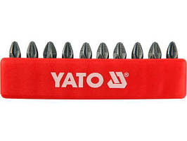 Набір викруткових насадок "Pozidriv" РZ2х25мм HEX 1/4" YATO 10 шт.
