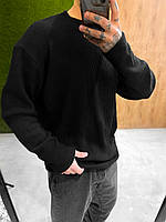 Вязаный свитер оверсайз мужской черный