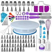 Набір для декору тортів кексів, кондитерські інструменти, 137 шт з підставкою