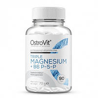 Магний + В6 комплекс (3 вида магнію) OstroVit Triple Magnesium+B6 P-5-P 90 caps