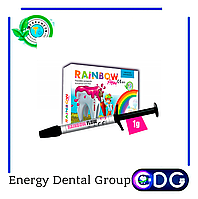 Rainbow flow (Рейнбоу флоу), цветной жидкий композит для детских пломб, шприц 1г Cerkamed