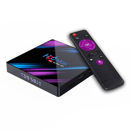 Медіаплеєр смарт приставка Smart TV H96 MAX 4/32 RK3318 Android 9.0 TV Box для телевізора на андроїд, фото 2