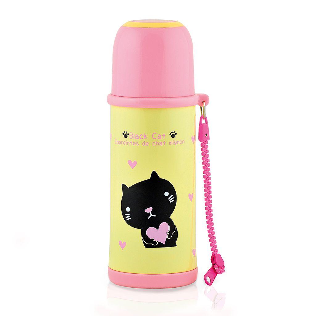 Термос 480 мл чорний кошеня (неірж. сталь), фото 1