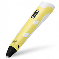 3D ручка c LCD дисплеем пластиком для рисования Pen 2 Yellow FM227