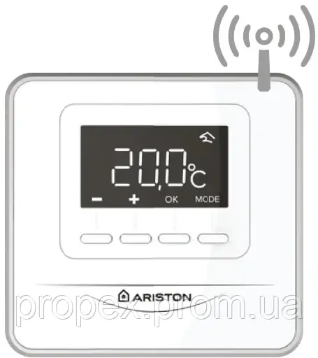 Беспроводной комнатный термостат CUBE WHITE RF (белый) ARISTON - фото 1 - id-p2013243536