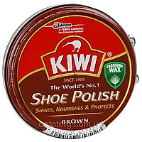 Крем для обуви коричневый Kiwi shoe polish 50 мл Уценка