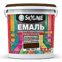 Эмаль для пола и других поверхностей акриловая SkyLine Коричневый RAL 8017 3 л