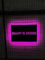 Вивіска з LED підсвічуванням beauty для бьюті салону, салону краси 60х40 см з підсвічуванням., фото 3