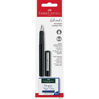 Ручка перова чорний колір корпусу, сині чорнила, Faber-Castell 149809