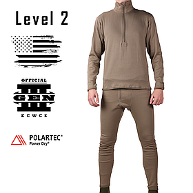 Комплект термобілизни, Розмір: X-Large Long, ECWCS GEN III Level 2, Колір: Coyote Brown