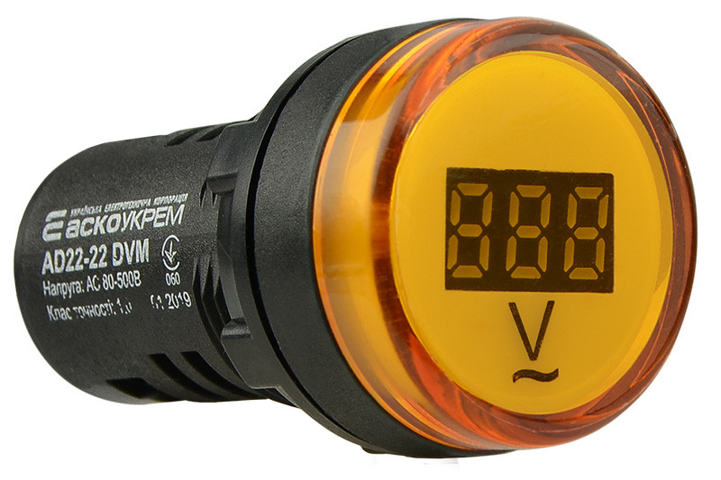 Цифровий вимірювач напруги AD22-22DVM AC 80-500В (жовтий)