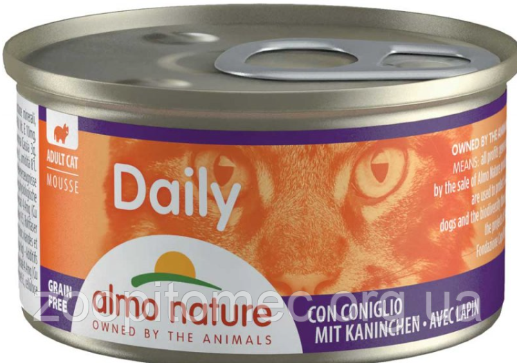 Вологий корм для кішок Almo Nature (Альмо Натюр) Daily мус (кролик, курка), 85 г