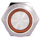 TYJ 22-271  Кнопка металева пласка з підсвічуванням, 1NO+1NC, жовта  220V., фото 3