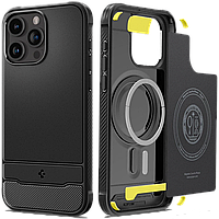 Чехол накладка Spigen Rugged Armor Case with MagSafe for iPhone 15 Pro Max, Black (ACS06561)