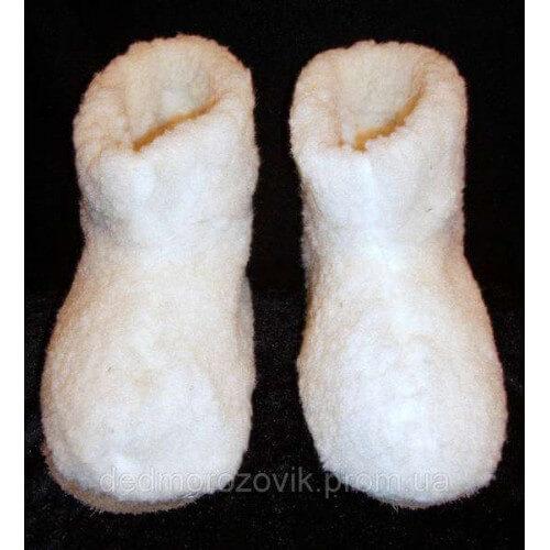 Чоботи Св. Миколая/Д. Мороза/Герої БІЛІ хутряні зі 100% овчини (р-р 44), фото 1
