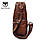 Чоловічий шкіряний однолямковий рюкзак BullCaptain Classic 064 коричневий, фото 3