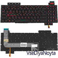 Клавиатура для ноутбука ASUS (FX503 series) rus, black, без фрейма, подсветка клавиш (ОРИГИНАЛ)