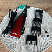 Машинка для стриження волосся від мережі Maestro MR-656C-RED Універсальна машинка для стриження 4в1