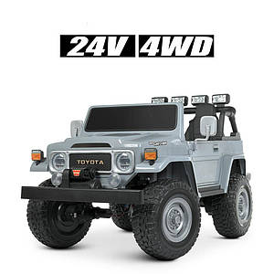 Дитячий електромобіль Bambi M 4968EBLR-11 Toyota джип акумуляторний на пульті управління двомісний Сірий