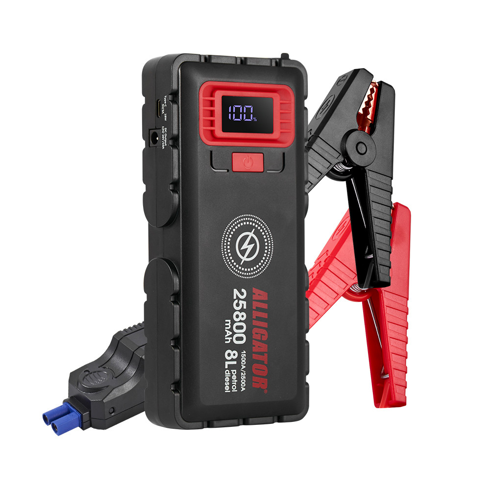 Пусковий пристрій ALLIGATOR 1500A/2500A 25800mAh SMART-клеми (10шт.)