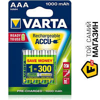 Аккумулятор Varta AAA Rechargeable Accu 1000мАч Ready 2 use, 4шт. (05703301404)