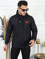 SDF Ветровка куртка мужская Hugo Boss курточка чоловіча на молнии с капюшоном Premium качество / хьюго босс