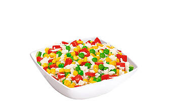 Гавайська суміш заморожена (рис білий,кукурудза,перець,горох).Упаковка 2.5 кг