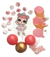 Набор сахарных украшений Кукла объёмная розовая