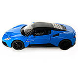Іграшкова машинка металева Maserati MG20, Мазераті, синя, звук, світло, інерція, откр двері, капот, Автоексперт, 1:32,14,5*7,5*4см, фото 2