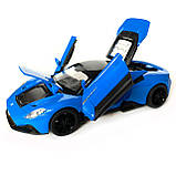 Іграшкова машинка металева Maserati MG20, Мазераті, синя, звук, світло, інерція, откр двері, капот, Автоексперт, 1:32,14,5*7,5*4см, фото 5