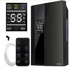 Осушувач, очищувач повітря, поглинач вологи Ruhhy чорний (650 мл, 90 Вт, 30 м.кв LCD, гігростат) Польща