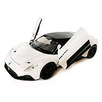 Іграшкова машинка металева Maserati MG20, Мазераті, біла, звук, світло, інерція, откр двері, капот, Автоексперт, 1:32,14,5*7,5*4см, фото 4