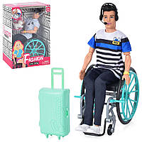 Кукла 30см, мальчик, шарнирная, инвалидное кресло, 2 вида, в кор-ке, 18-26,5-10,5см /24/ AS6948-51  ish
