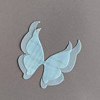 Метелик шифон ажурний блакитний (ціна за шт.)