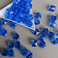 Намистини куб 10 мм сині акрил 500 грамм 1200 шт (ціна за шт.)