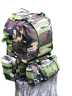 Тактический рюкзак на 55 л с подсумками 55х40х25 см B08 Лесной камуфляж LF227