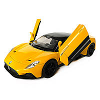 Іграшкова машинка металева Maserati MG20, Мазераті, жовта, звук, світло, інерція, откр двері, капот, Автоексперт,, фото 5