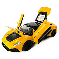 Іграшкова машинка металева Maserati MG20, Мазераті, жовта, звук, світло, інерція, откр двері, капот, Автоексперт,, фото 6