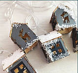 Led гірлянда "Домік" Гірлянда новорічна Будиночки, 10 діодів 4 м, прозорий дріт | Світлодіодна гірлянда |, фото 8