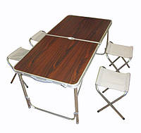 Стіл для пікніка посилений з 4 стільцями Folding Table (розкладний валіза)