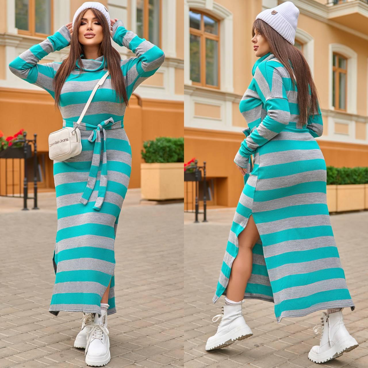 Повсякденне довге плаття в смужку, фото 1