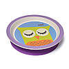 Тарілка плоска з присоском 20х20х3,5 см. "Совеня" з бамбукового волокна, фіолетова Fissman, фото 3