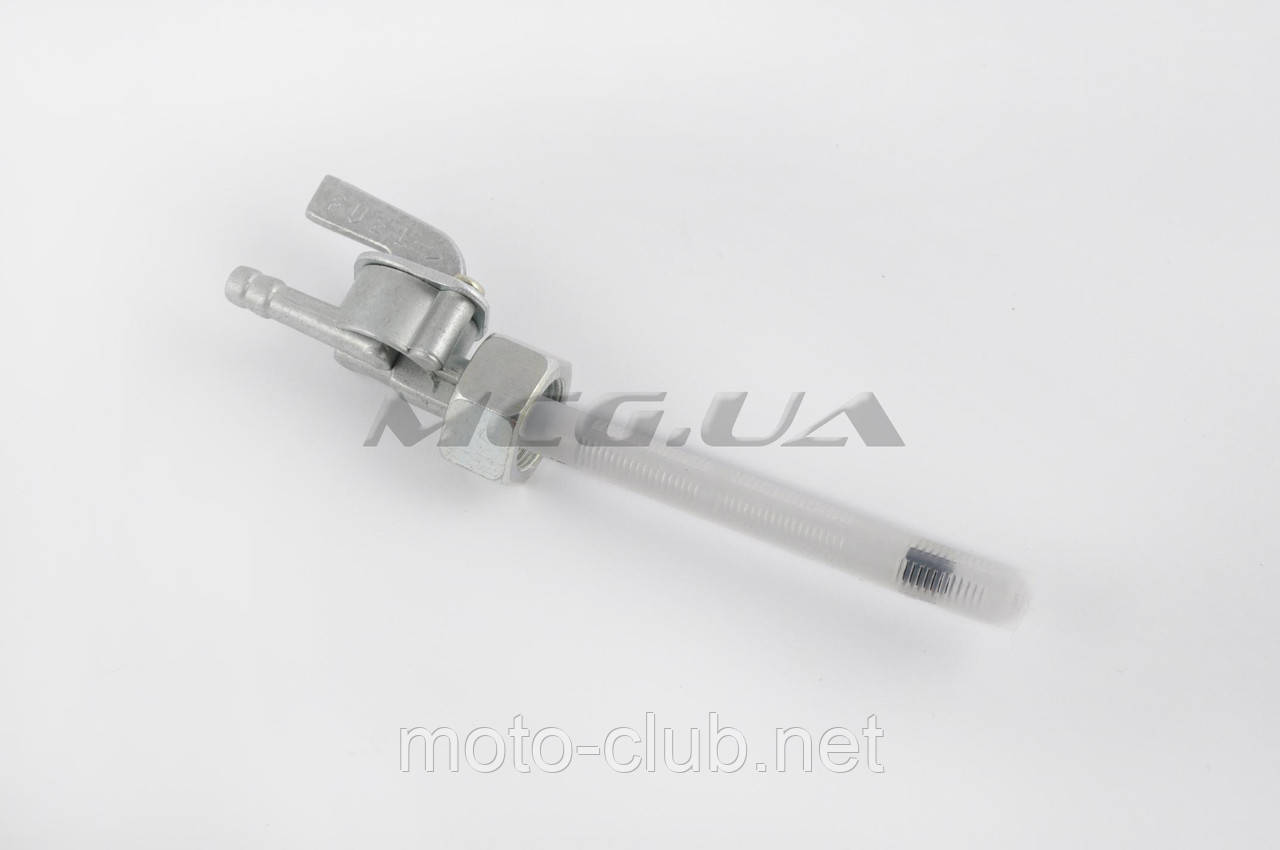 Кран паливний для мопеда Alpha (гайка Ø 14 mm, штуцер 180*) "JS"