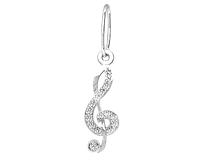 Подвеска - кулон женская золотая скрипичный ключ, нота
