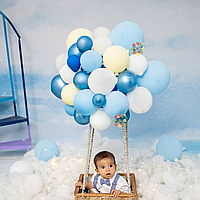 Набір 80 кульок для великої повітряної кулі без кошика Мрії в хмарах Блакитний і синій